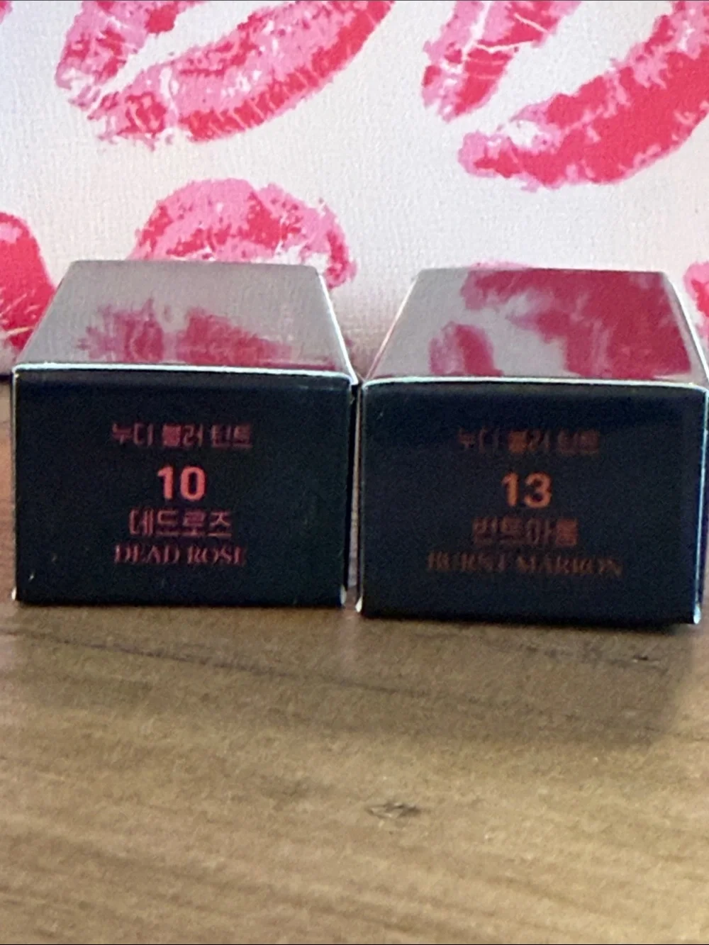 Red Bomb Lip Tint Set with Pink Kiss Cosmetic Bag